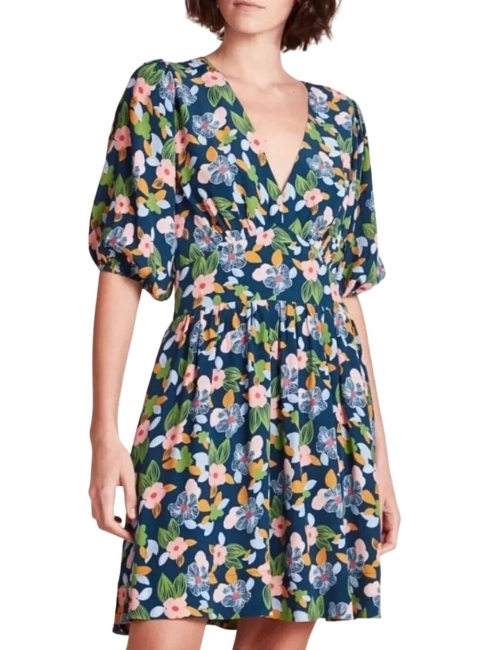Trovata Birds of Paradis Gia Dress S Wild Hibiscus Silk Blend Floral NWT